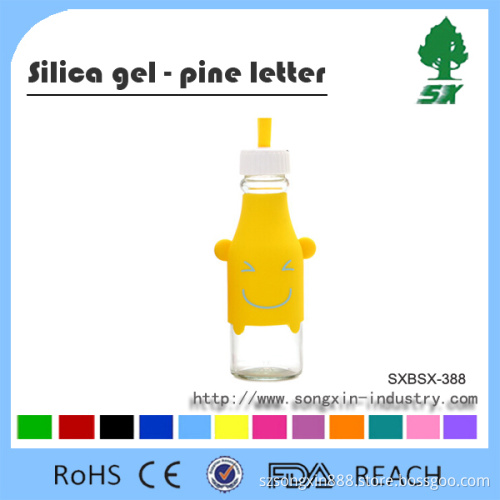 Eco-Friendly & High Quality BPA&PB Free Glass bottle - Anti Slip Silicone Sleeve Great For Kids Heat Resistant, Dishwasher Safe